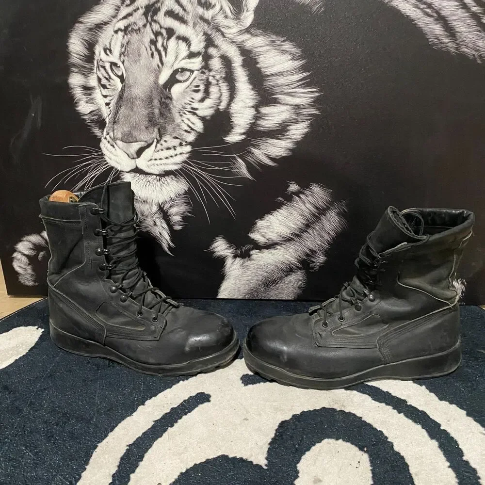 Belleville Combat Boot Men's 11.5W Black Leather Military Tactical Steel Toe